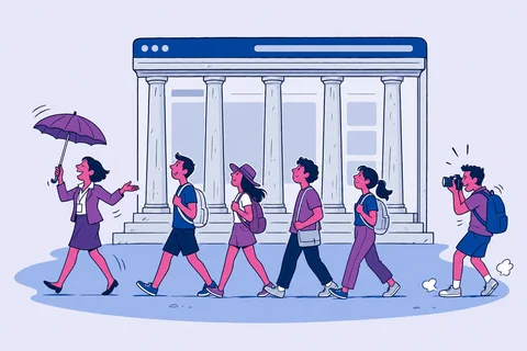 Illustrazione siti web per guide turistiche